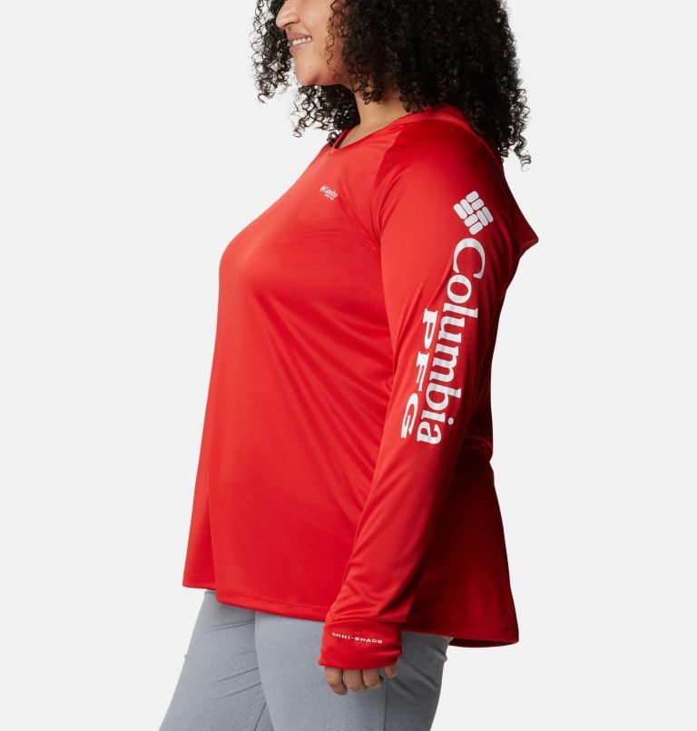 Women's Columbia PFG Tidal Tee Hoodie Red | Plus Size CA-HC4LA
